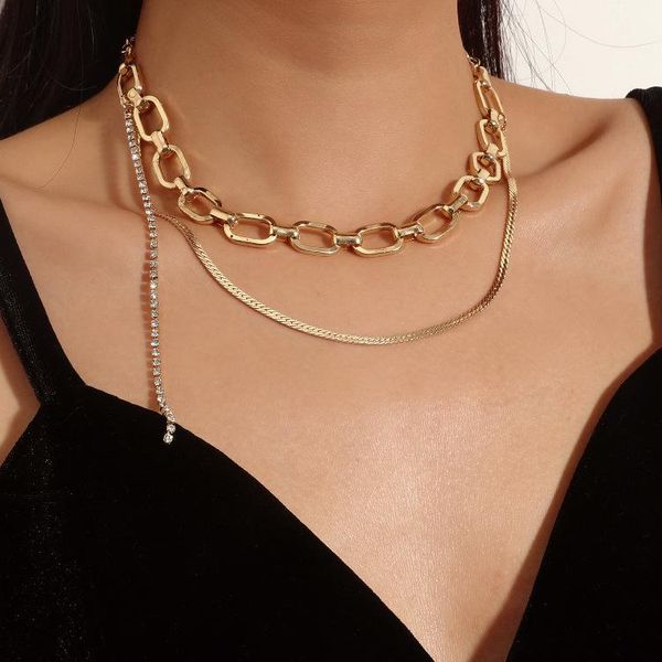 chains ornapeadia fashion multi-layered chain necklace crystal women's double thickness jewelry stainless steel goth, Silver
chains ornapeadia fashion multi-layered chain necklace crystal women's double thickness jewelry stainless steel goth, Silver