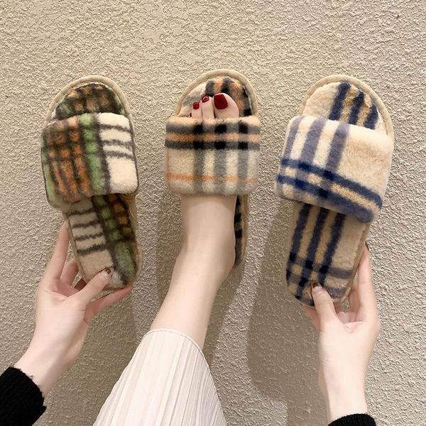 slippers 2021 winter ladies plaid british style japanese striped cross plush home indoor peep toe flta shoes, Black
slippers 2021 winter ladies plaid british style japanese striped cross plush home indoor peep toe flta shoes, Black