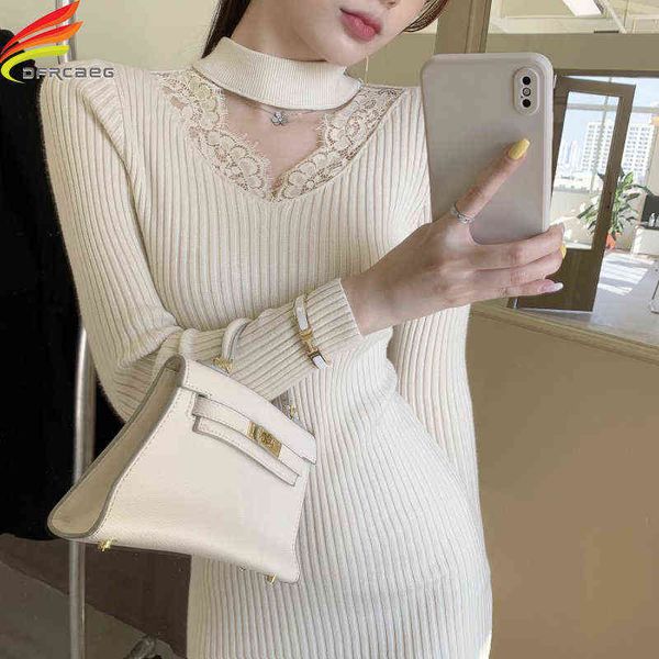new 2020 autumn winter sweater dress women rib knit long sleeve mini sheath dresses lace patchwork beige black vestidos mujer g1214, Black;gray
new 2020 autumn winter sweater dress women rib knit long sleeve mini sheath dresses lace patchwork beige black vestidos mujer g1214, Black;gray