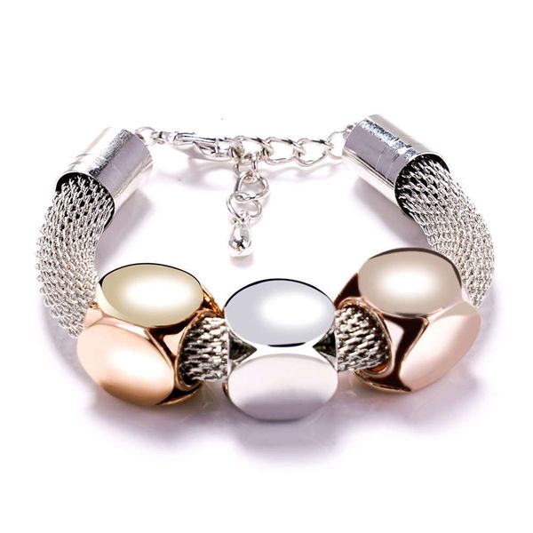 trend adjustable punk women's luxury titanium steel thick mesh exaggerated bracelet, Golden;silver
trend adjustable punk women's luxury titanium steel thick mesh exaggerated bracelet, Golden;silver