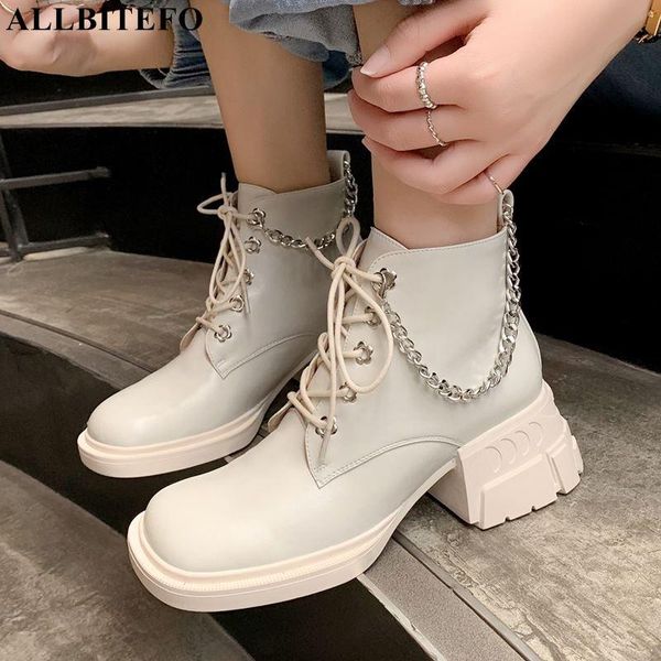 boots allbitefo size 33-41 autumn chain design square toe real genuine leather women high heel fashion girls ankle, Black
boots allbitefo size 33-41 autumn chain design square toe real genuine leather women high heel fashion girls ankle, Black