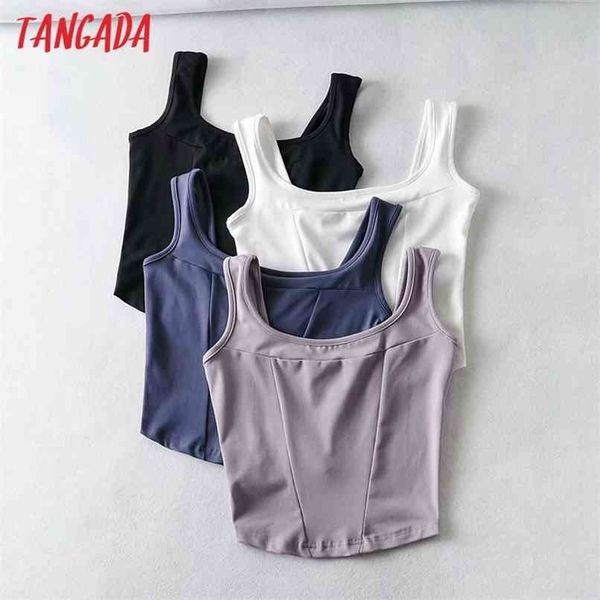 tangada summer women solid cotton crop tank sleeveless backless female 2t2 210705, White
tangada summer women solid cotton crop tank sleeveless backless female 2t2 210705, White