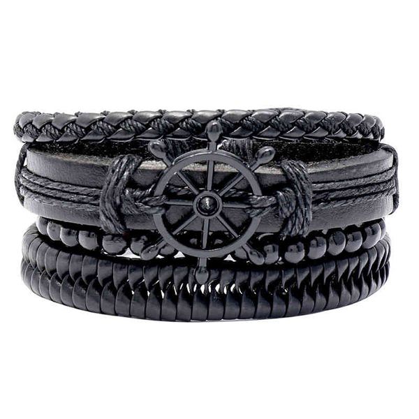 4pcs/ set braided wrap leather bracelets for men women vintage wooden beads ethnic tribal wristbands bracelet rudder, Golden;silver
4pcs/ set braided wrap leather bracelets for men women vintage wooden beads ethnic tribal wristbands bracelet rudder, Golden;silver