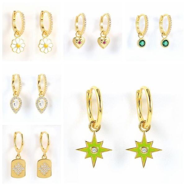 hoop & huggie mc 100% real s925 ear hoops 925 sterling silver women earrings with white daisy green enamel star water drop heart pendants, Golden;silver
hoop & huggie mc 100% real s925 ear hoops 925 sterling silver women earrings with white daisy green enamel star water drop heart pendants, Golden;silver