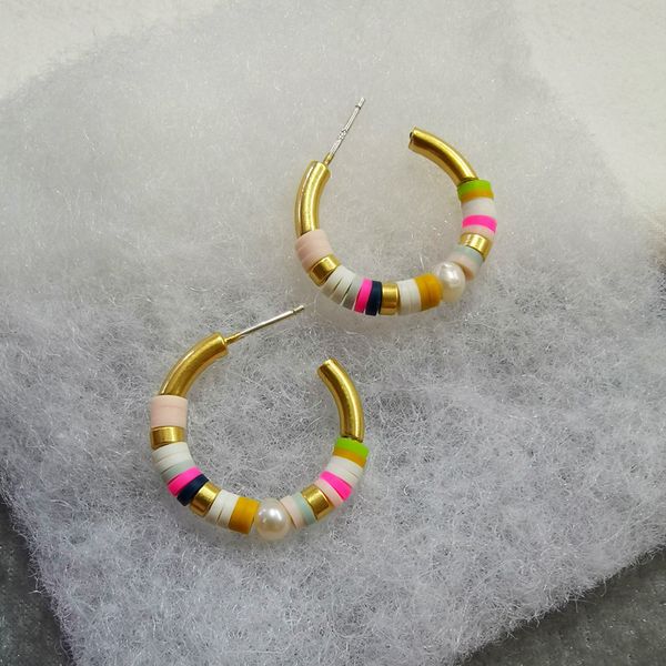 925 silver needle hoop earrings 18k real gold plated fashion bohemian rainbow macarons huggie earring natural pearl color rubber disc c-shap, Golden;silver
925 silver needle hoop earrings 18k real gold plated fashion bohemian rainbow macarons huggie earring natural pearl color rubber disc c-shap, Golden;silver