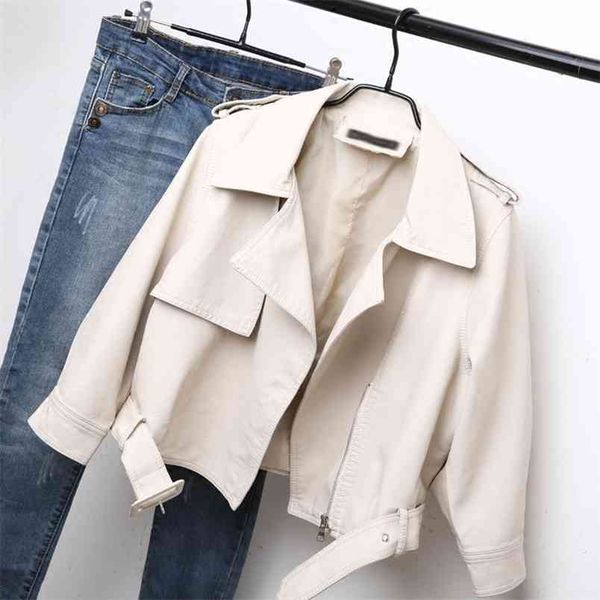 ailegogo spring women loose fit faux leather jacket casual female pu leather jackets belt short black biker outwear coats 210923
ailegogo spring women loose fit faux leather jacket casual female pu leather jackets belt short black biker outwear coats 210923