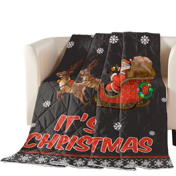 Down Alternative Reversible Comforter Cotton Fill Quilted Throw Blanket Santa Claus on Sleigh Elk Snowflakes Lightweight Ultra
Down Alternative Reversible Comforter Cotton Fill Quilted Throw Blanket Santa Claus on Sleigh Elk Snowflakes Lightweight Ultra