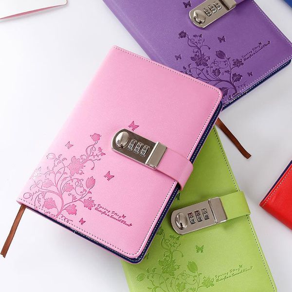 personal diary with lock code leather notebook paper 100 sheets a5 notepad stationery products office shool supplies gift notepads, Purple;pink
personal diary with lock code leather notebook paper 100 sheets a5 notepad stationery products office shool supplies gift notepads, Purple;pink