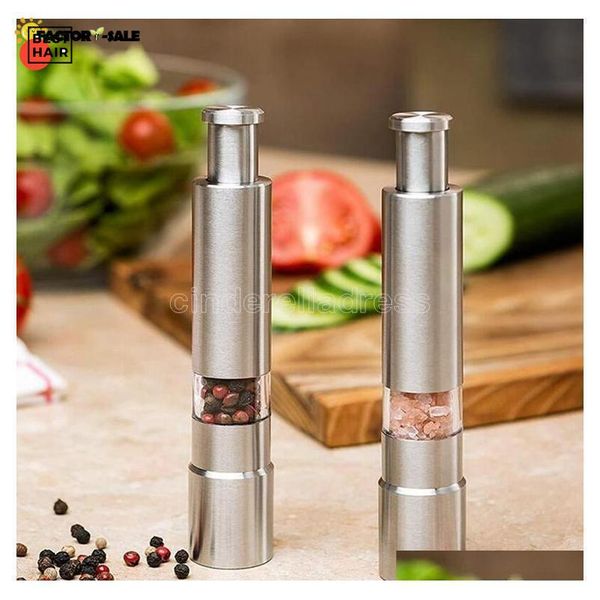 manual pepper mill salt shakers one-handed pepper grinder stainless steel spice sauce grinders stick kitchen tools fffx
manual pepper mill salt shakers one-handed pepper grinder stainless steel spice sauce grinders stick kitchen tools fffx