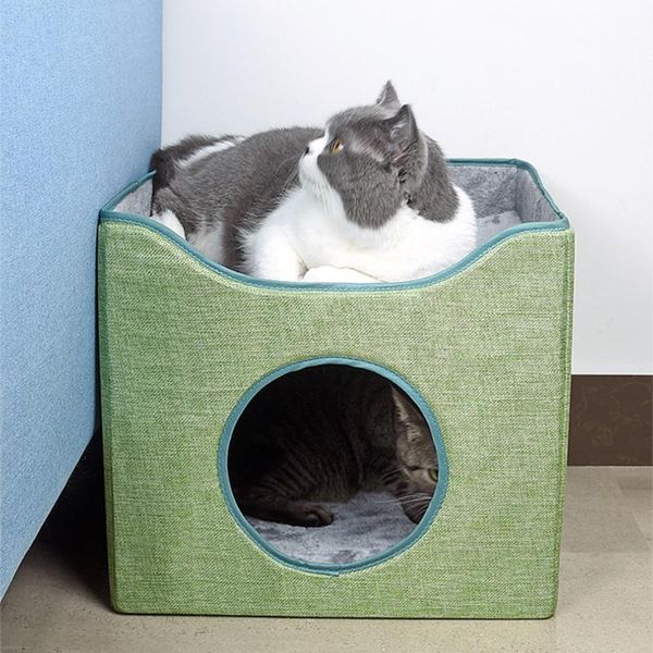 cat beds & furniture collapsible house with bed, cube house, double layer foldable condo cave bed for indoor cats scratch resistant
cat beds & furniture collapsible house with bed, cube house, double layer foldable condo cave bed for indoor cats scratch resistant