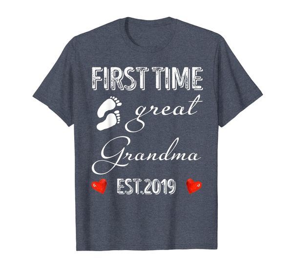 first time great grandma est. 2019 new grandma to be t-shirt, White;black 
first time great grandma est. 2019 new grandma to be t-shirt, White;black