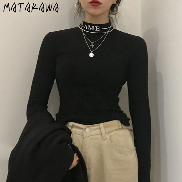 matakawa stretch velvet warm woman tshirts korean letters turtleneck slim tshirt long sleeve bottoming t-shirts for women 210513, White
matakawa stretch velvet warm woman tshirts korean letters turtleneck slim tshirt long sleeve bottoming t-shirts for women 210513, White