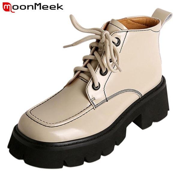 boots moonmeek fashion shoes women autumn winter platform comfortable genuine leather ankle, Black
boots moonmeek fashion shoes women autumn winter platform comfortable genuine leather ankle, Black