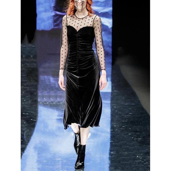 dress for women 2021 spring runway o-neck full sleeves mesh dot patchwork velvet casual dresses vestidos np1313a, Black;gray
dress for women 2021 spring runway o-neck full sleeves mesh dot patchwork velvet casual dresses vestidos np1313a, Black;gray