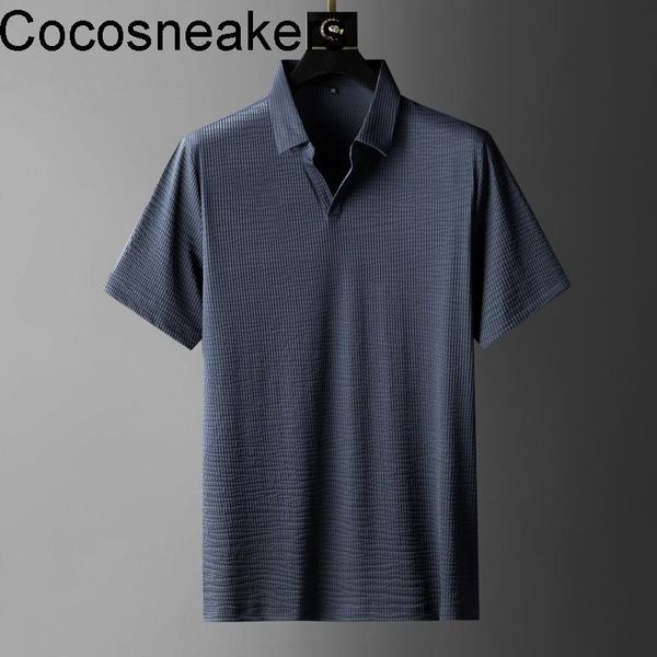 men's polos summer high-end luxury cool breathable ultra-thin seersucker fabric lapel business casual short sleeve t-shirt men, White;black
men's polos summer high-end luxury cool breathable ultra-thin seersucker fabric lapel business casual short sleeve t-shirt men, White;black