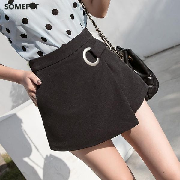 women's shorts high waist wide leg casual women irregular korean skirts spring summer short femme, White;black
women's shorts high waist wide leg casual women irregular korean skirts spring summer short femme, White;black