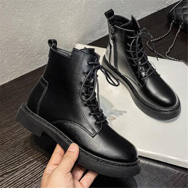 boots 2021 black pu leather ankle women autumn winter round toe lace up shoes woman fashion motorcycle platform botas
boots 2021 black pu leather ankle women autumn winter round toe lace up shoes woman fashion motorcycle platform botas