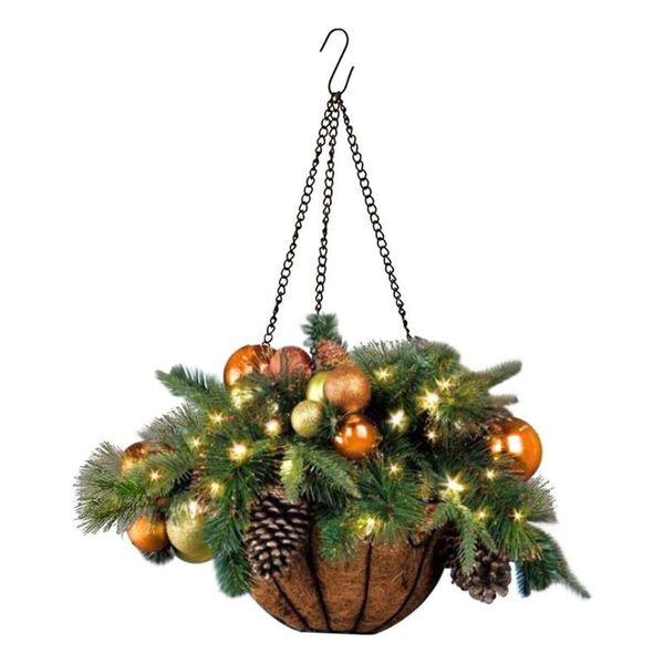 decorative flowers & wreaths artificial christmas hanging basket flocked with mixed decorations and led lights ornament xmas home decor c1
decorative flowers & wreaths artificial christmas hanging basket flocked with mixed decorations and led lights ornament xmas home decor c1