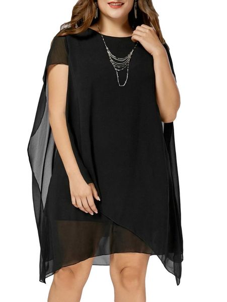 plus size dresses summer women 2021 fashion casual solid cloak sleeves party dress vintage elegant short sleeve chiffon, Black
plus size dresses summer women 2021 fashion casual solid cloak sleeves party dress vintage elegant short sleeve chiffon, Black