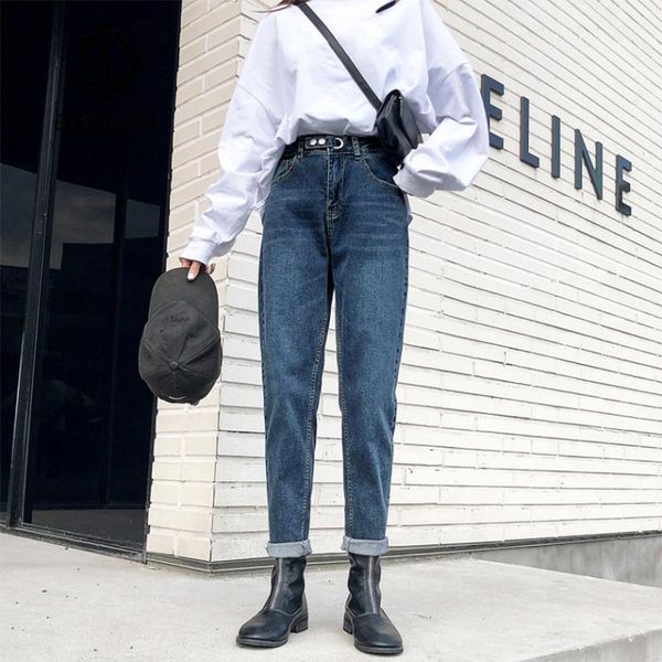 women's jeans spring vintage high waist boyfriends slouchy mom denim white harem pants for women autumn casual long trousers b01645f, Blue
women's jeans spring vintage high waist boyfriends slouchy mom denim white harem pants for women autumn casual long trousers b01645f, Blue