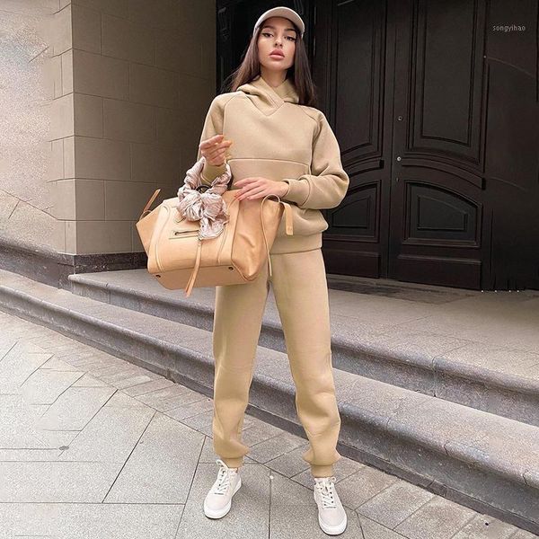 women 2 piece tracksuit sets solid color long sleeve hooded sweatshirt with pocket + pant casual clothes suits women's tracksuits, Gray
women 2 piece tracksuit sets solid color long sleeve hooded sweatshirt with pocket + pant casual clothes suits women's tracksuits, Gray