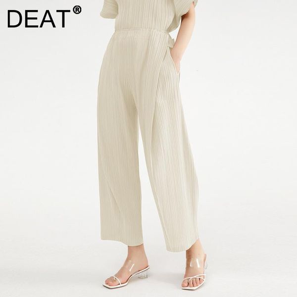 women's pants & capris woman pleated wide leg irregular elastic waist long drape fold design casual style 2022 summer fashion 15xm325, Black;white
women's pants & capris woman pleated wide leg irregular elastic waist long drape fold design casual style 2022 summer fashion 15xm325, Black;white