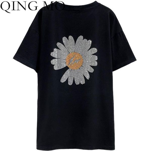 women's t-shirt qing mo drilling woman 2021 summer chrysanthemum pattern casual large size thin black lhxx473, White
women's t-shirt qing mo drilling woman 2021 summer chrysanthemum pattern casual large size thin black lhxx473, White