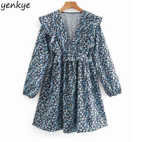 vintage women floral print ruffled mini v neck long sleeve a-line casual spring autumn dress vestido 210514, Black;gray
vintage women floral print ruffled mini v neck long sleeve a-line casual spring autumn dress vestido 210514, Black;gray