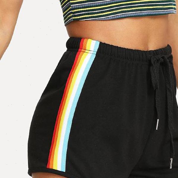 summer korean women short street style rainbow print sport elastic sale beach wear high waist black shorts female 15, White;black
summer korean women short street style rainbow print sport elastic sale beach wear high waist black shorts female 15, White;black