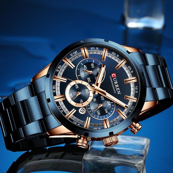 wristwatches curren fashion men stainless-steel business watches sports chronograph quartz date watch relogio masculino, Slivery;brown
wristwatches curren fashion men stainless-steel business watches sports chronograph quartz date watch relogio masculino, Slivery;brown