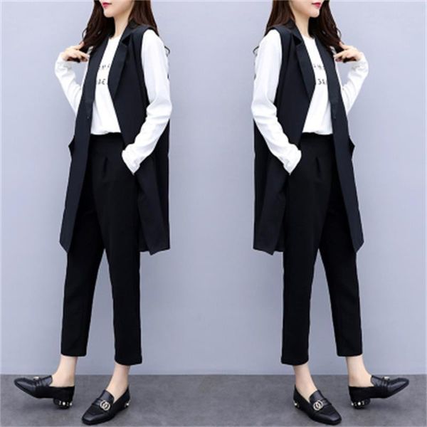 women's vests 2021 spring and autumn fashion large size wild vest in the long section slim suit jacket, Black;white
women's vests 2021 spring and autumn fashion large size wild vest in the long section slim suit jacket, Black;white