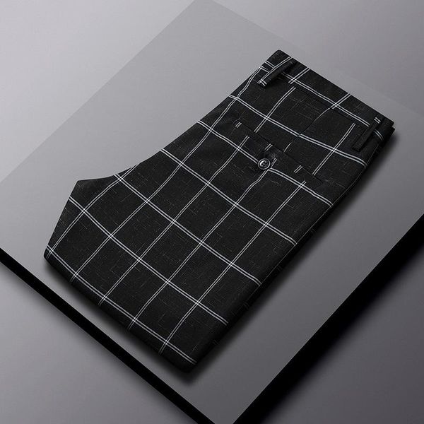 men's suits & blazers office formal suit pants male trousers straight regular slim fit black plaid men business clothing autumn spring, White;black
men's suits & blazers office formal suit pants male trousers straight regular slim fit black plaid men business clothing autumn spring, White;black