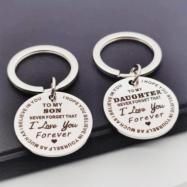 keychains trendy stainless steel keychain engraved to my son daughter forever love mom keyring key chains charm pendant jewelry gift, Silver
keychains trendy stainless steel keychain engraved to my son daughter forever love mom keyring key chains charm pendant jewelry gift, Silver