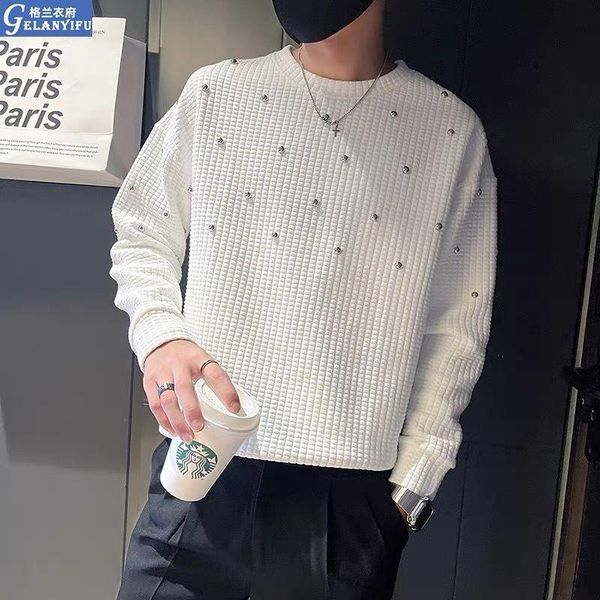 men's sweaters 2021 loose sweater tide brand waffle autumn product wild ins round neck long-sleeved t-shirt jacket for men mens, White;black
men's sweaters 2021 loose sweater tide brand waffle autumn product wild ins round neck long-sleeved t-shirt jacket for men mens, White;black