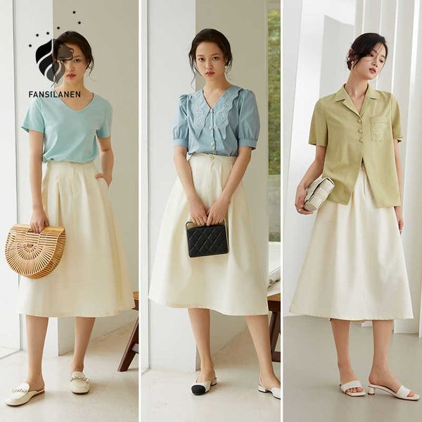 fansilanen office lady high waist skirt women summer mid-length a-line apricot long woman s clothe 210607, Black
fansilanen office lady high waist skirt women summer mid-length a-line apricot long woman s clothe 210607, Black