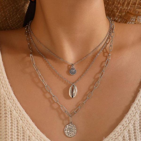 silver color choker necklace for women 3 layers shell coin pendant chain necklaces & pendants velvet chokers fashion jewelry
silver color choker necklace for women 3 layers shell coin pendant chain necklaces & pendants velvet chokers fashion jewelry