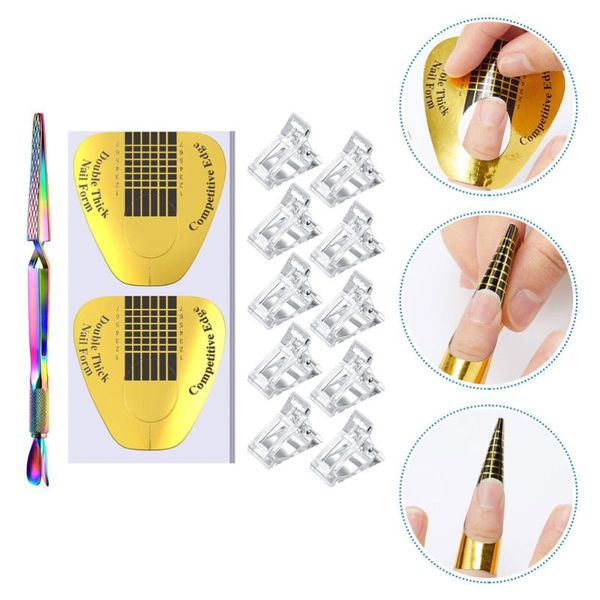 nail art kits 1 set tools extended paper tray mold clips dual end pusher