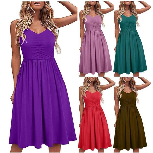 casual dresses women's fashion large size solid color summer sleeveless beach dress, Black;gray
casual dresses women's fashion large size solid color summer sleeveless beach dress, Black;gray