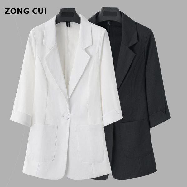 women's suits & blazers cotton and linen blazer coat 2021 summer thin suit 7-sleeve large leisure spring autumn women jackets, White;black
women's suits & blazers cotton and linen blazer coat 2021 summer thin suit 7-sleeve large leisure spring autumn women jackets, White;black