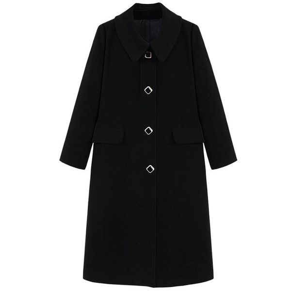 women's wool & blends 2021 autumn winter female coat casual slim fit women trench solid color ladies outerwear high quatily, Black
women's wool & blends 2021 autumn winter female coat casual slim fit women trench solid color ladies outerwear high quatily, Black