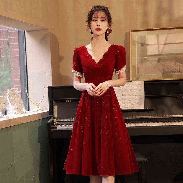 luxury street style dresses toast bride 2021 female summer wine red wedding engagement back door thank you, Black;pink
luxury street style dresses toast bride 2021 female summer wine red wedding engagement back door thank you, Black;pink