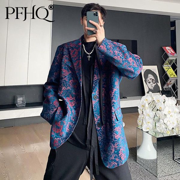 men's suits & blazers pfhq embroidery long sleeve blue men's 2021 korean fashion jacquard fabric coat british silhouette clothing 2, White;black
men's suits & blazers pfhq embroidery long sleeve blue men's 2021 korean fashion jacquard fabric coat british silhouette clothing 2, White;black