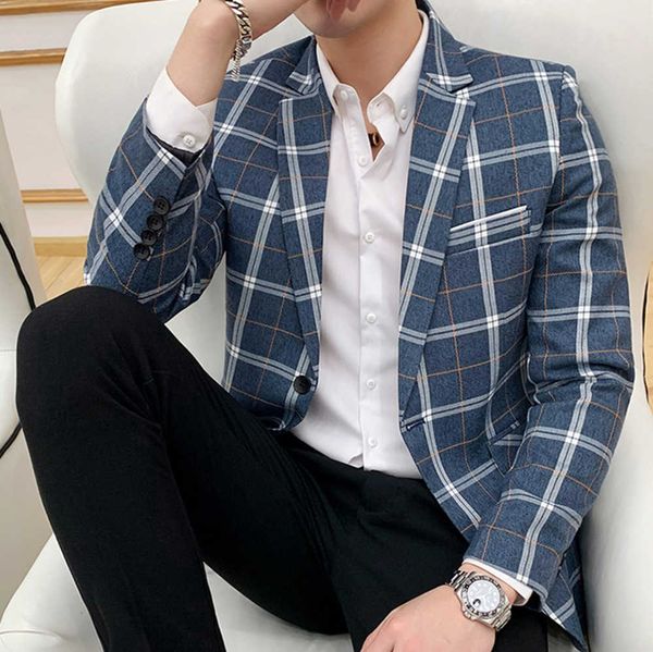 men blazers brand british style plaid slim fat dress business casual blazer coat men outwear jacket dj club stage singer clothes 210527, White;black
men blazers brand british style plaid slim fat dress business casual blazer coat men outwear jacket dj club stage singer clothes 210527, White;black