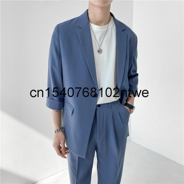 light mature style 2021 men's suit two piece slightly loose west casual one button solid color suits & blazers, White;black
light mature style 2021 men's suit two piece slightly loose west casual one button solid color suits & blazers, White;black
