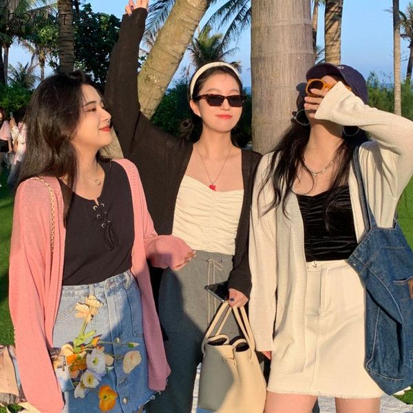 women's jackets women plus size loose solid summer ladies sun-proof holiday all-match friends korean style harajuku student, Black;brown
women's jackets women plus size loose solid summer ladies sun-proof holiday all-match friends korean style harajuku student, Black;brown