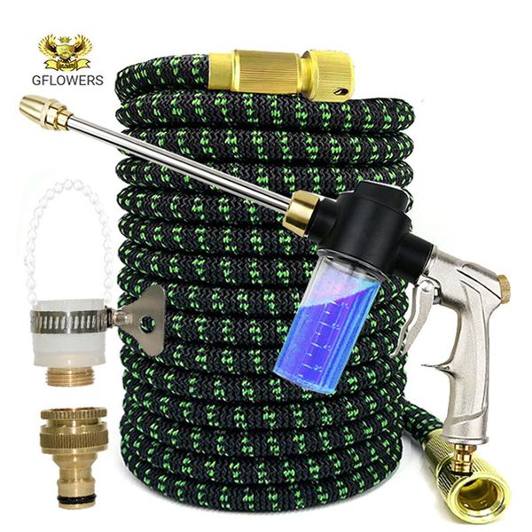 100expandable magic hose high pressure car wash adjustable spray flexible home garden watering cleaning water gun equipments
100expandable magic hose high pressure car wash adjustable spray flexible home garden watering cleaning water gun equipments