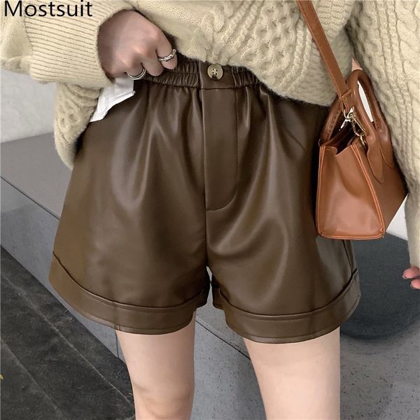 high waist pu leather women shorts elastic wide leg solid loose fashion ladies 210514, White;black
high waist pu leather women shorts elastic wide leg solid loose fashion ladies 210514, White;black