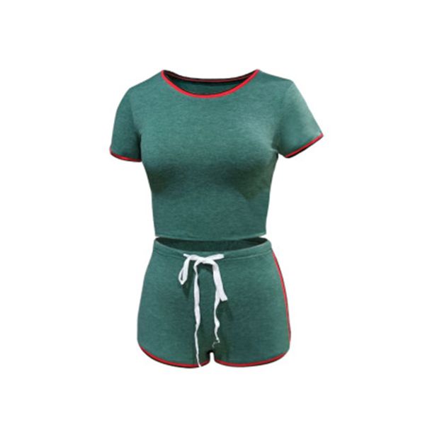 womens solid color splicing tracksuits fashion trend short sleeve round neck drawstring shorts suits summer female fitness casual sets, Gray
womens solid color splicing tracksuits fashion trend short sleeve round neck drawstring shorts suits summer female fitness casual sets, Gray