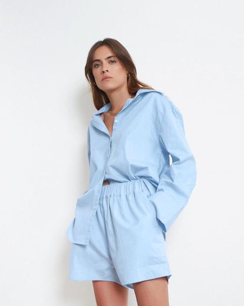 women's shorts 2pcs women summer tracksuit solid color long sleeves single-breasted shirt + elastic waist for girls sportwear suits set, White;black
women's shorts 2pcs women summer tracksuit solid color long sleeves single-breasted shirt + elastic waist for girls sportwear suits set, White;black