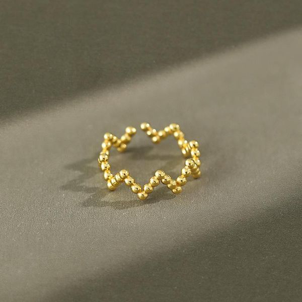 cluster rings 100% s925 sterling silver open ball bead wave for women v shape simple ring jewelry bride party wedding gift, Golden;silver
cluster rings 100% s925 sterling silver open ball bead wave for women v shape simple ring jewelry bride party wedding gift, Golden;silver
